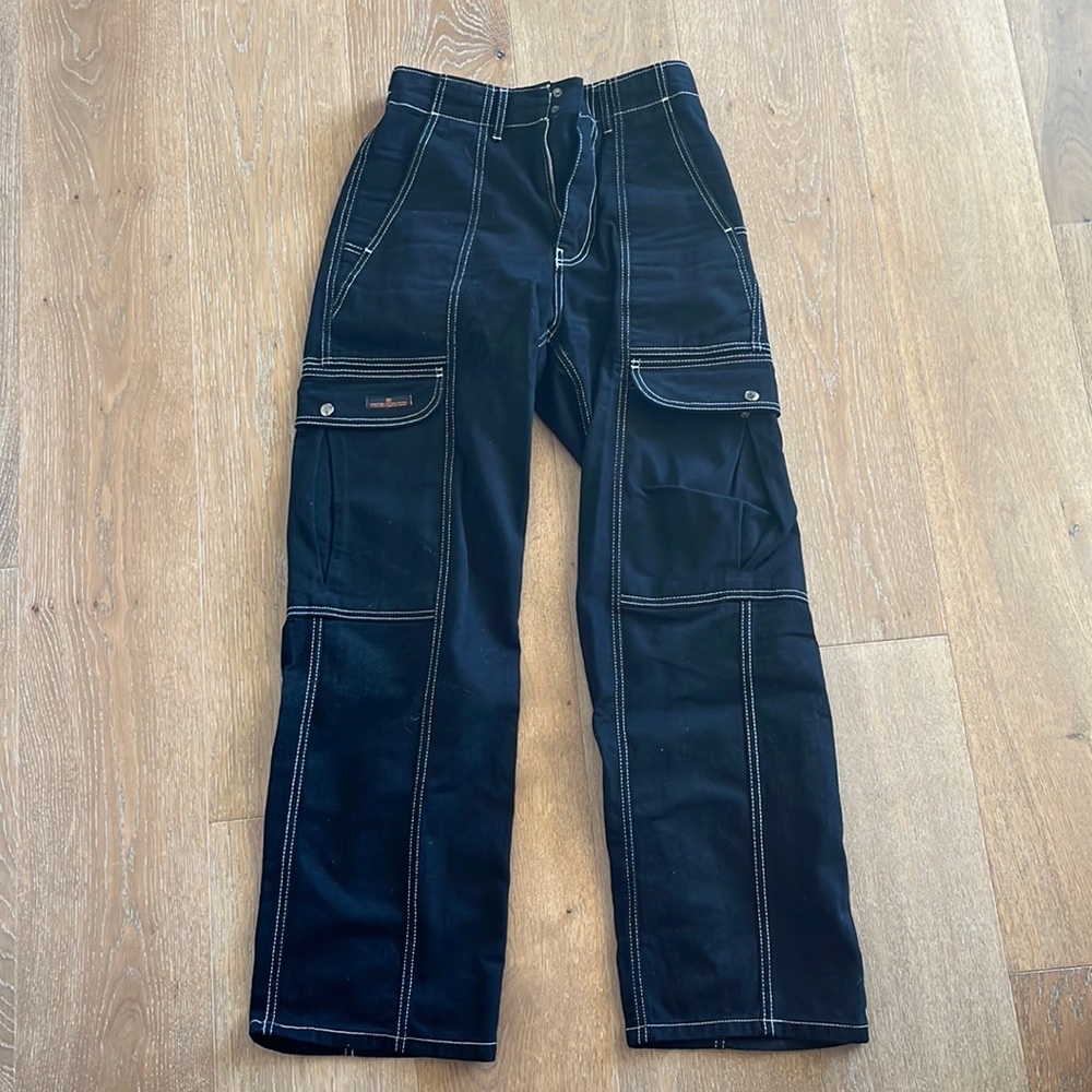 Black wide leg jeans